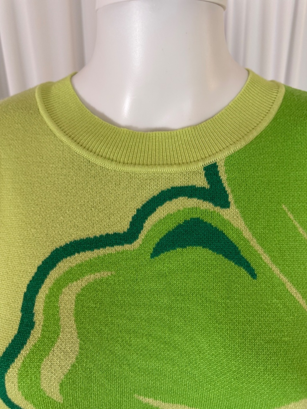 Jaclyn Smith Cactus Green Floral Jacquard Sweater Size XL NWOT - Picture 15 of 16